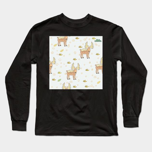 Moose Long Sleeve T-Shirt by Kristina Stellar Scandinavian Land